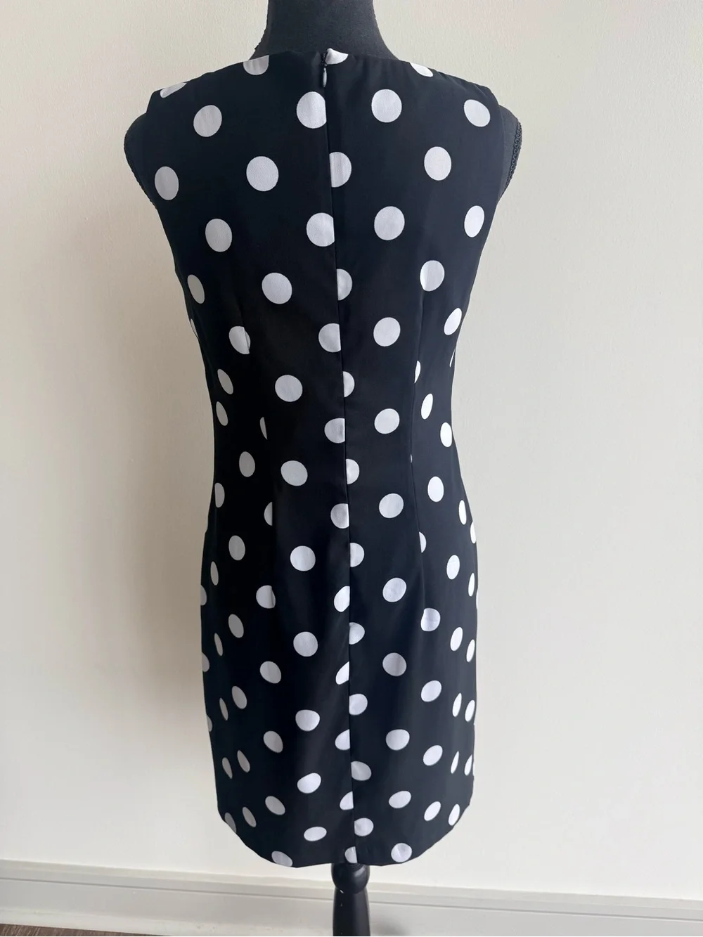 Alyx Black Midi Dress with White Polka Dots